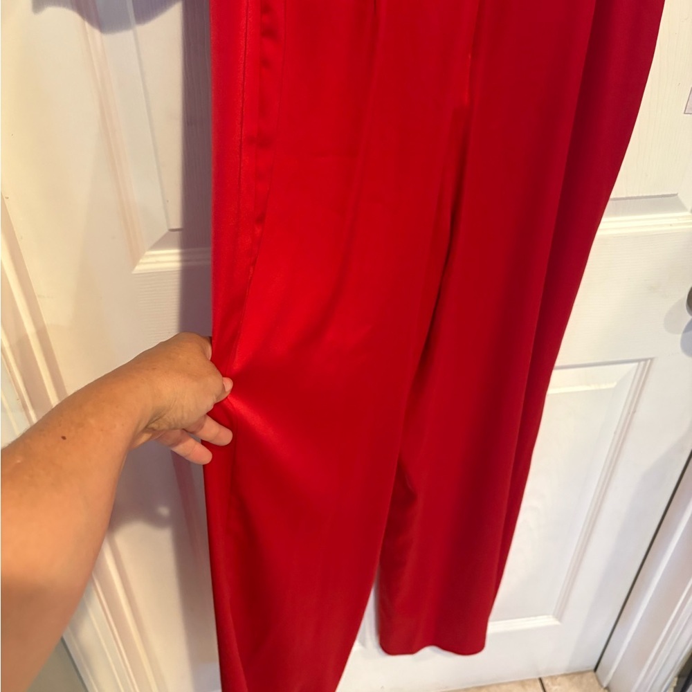 Guess Vibrant Red Off-Shoulder Jumpsuit - Picture 4 of 5